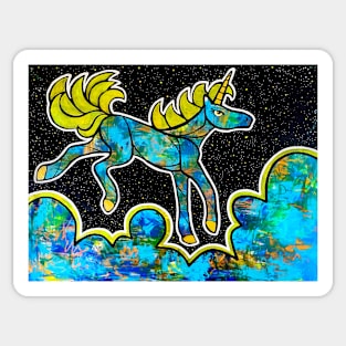 Galaxy Dancing Unicorn - Big Blue Sticker